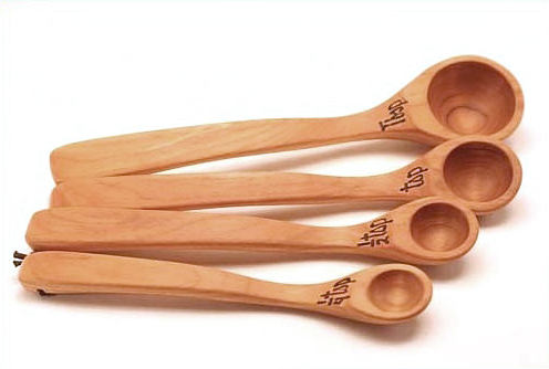 Lonmg handl;ed Wooden Measurting Spoons as seen on Southern at Heart, The Food Network